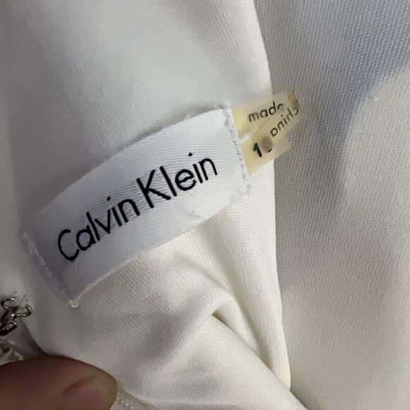 Calvin Klein Midi Dress, White In Cream, Size 10 - Picture 3 of 3